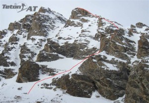 East Ridge to Southeast Couloir on the Dike Pinnacle of the Middle Teton