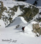 Randosteve approaches the downclimb in the SE Couloir of the Dike Pinnacle