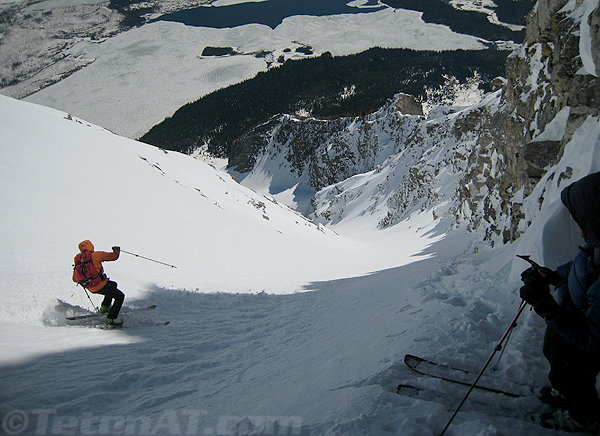 steve-romeo-skiing-the-upper-sickle-couloir-on-mount-moran