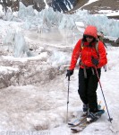 kim-tours-in-front-of-rotting-glacier