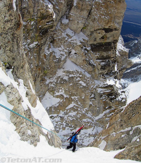 steve-romeo-rappels-in-the-chevy-couloir-on-the-grand-teton